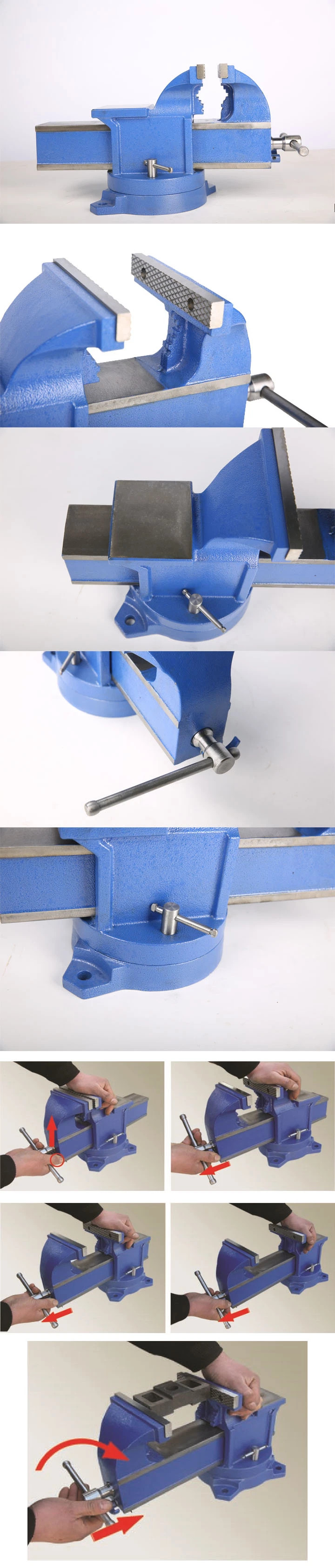 Quick-Release Bench Vise Swivel Base with Anvil